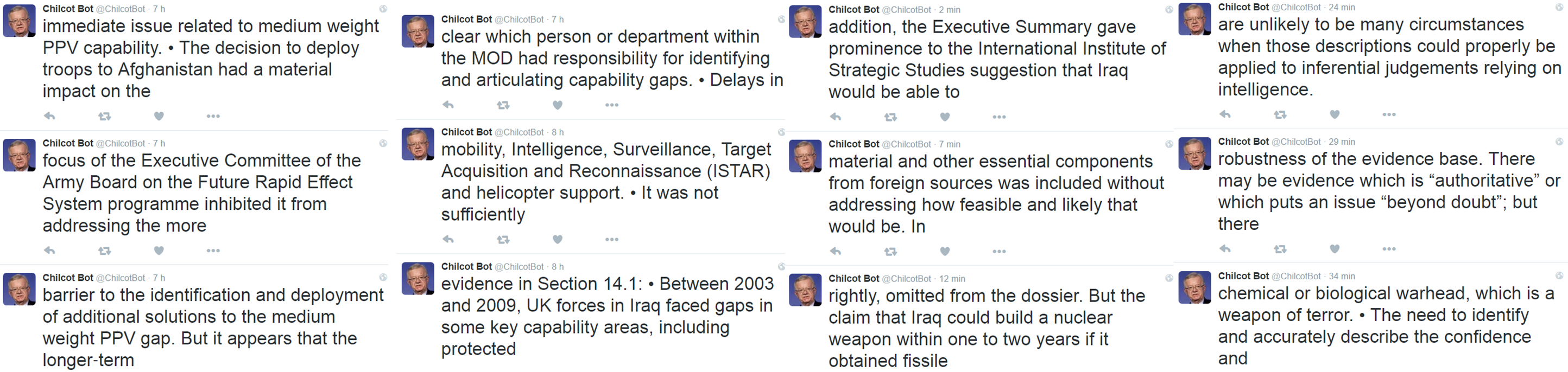 Chilcot Bot Milioni Di Parole Un Tweet Alla Volta By Stefano Pace Medium