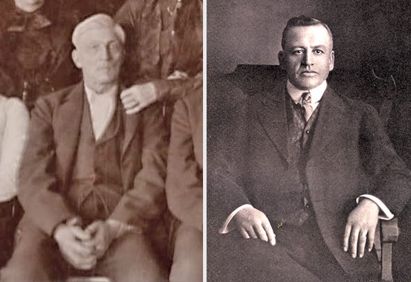 The builder of Woodbine, James H. Woods (left) and his son William H. Woods, the longtime president of Illinois Bankers Life Assurance Co.