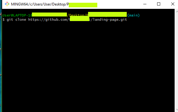 Git bash window