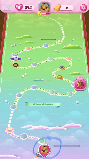 The level map shows a “jump to current level” icon