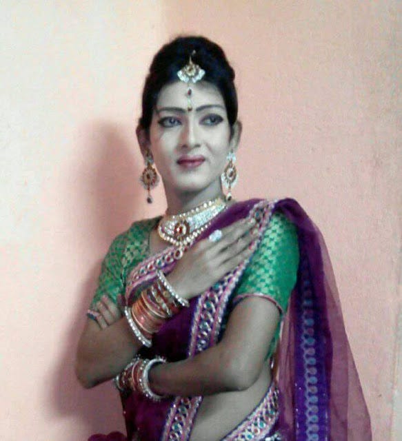Elegant Indian Crossdresser Lycorcatsuit Medium