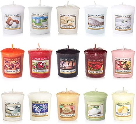 Yankee Candle Votive Value Bundle with 15 Votive Scented Candles, Mixed Popular Fragrances