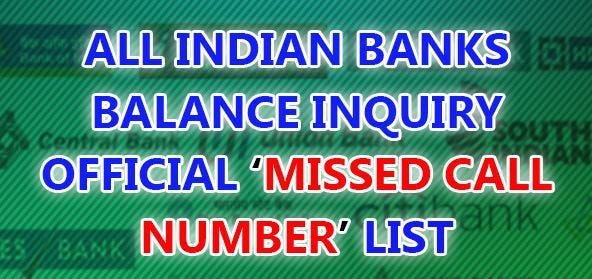 ALL INDIAN BANK BALANCE CHECK — MISS CALL NUMBERS LIST (TOLL FREE) | by  steve murf | Medium