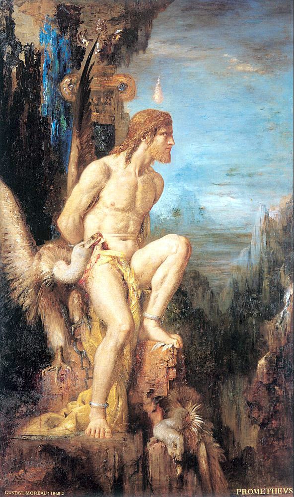 Gustave Moreau, Prometheus (1868). Musée Gustave Moreau, Paris (source)
