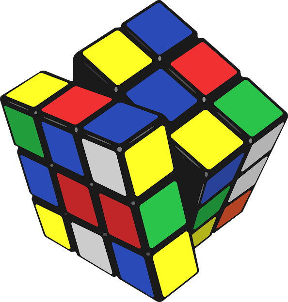 The illustration of a rubik's cube.