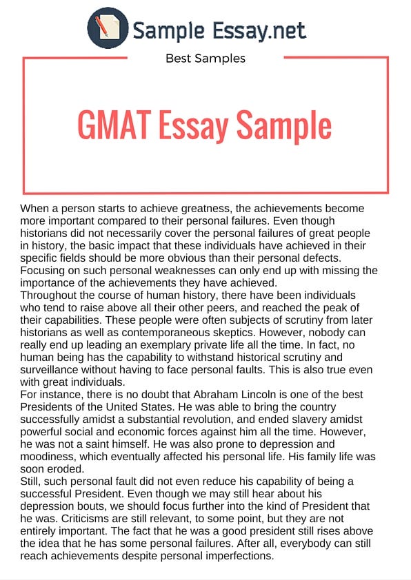 gmat essay question examples