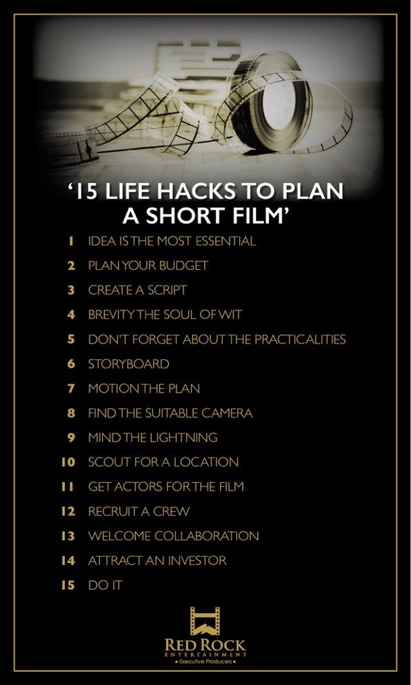 15 Life Hacks to Plan a Short Film | by Red Rock Entertainment Ltd | Medium