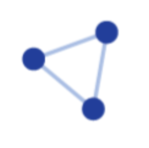 Three nodes joined by three lines to form a triangle.