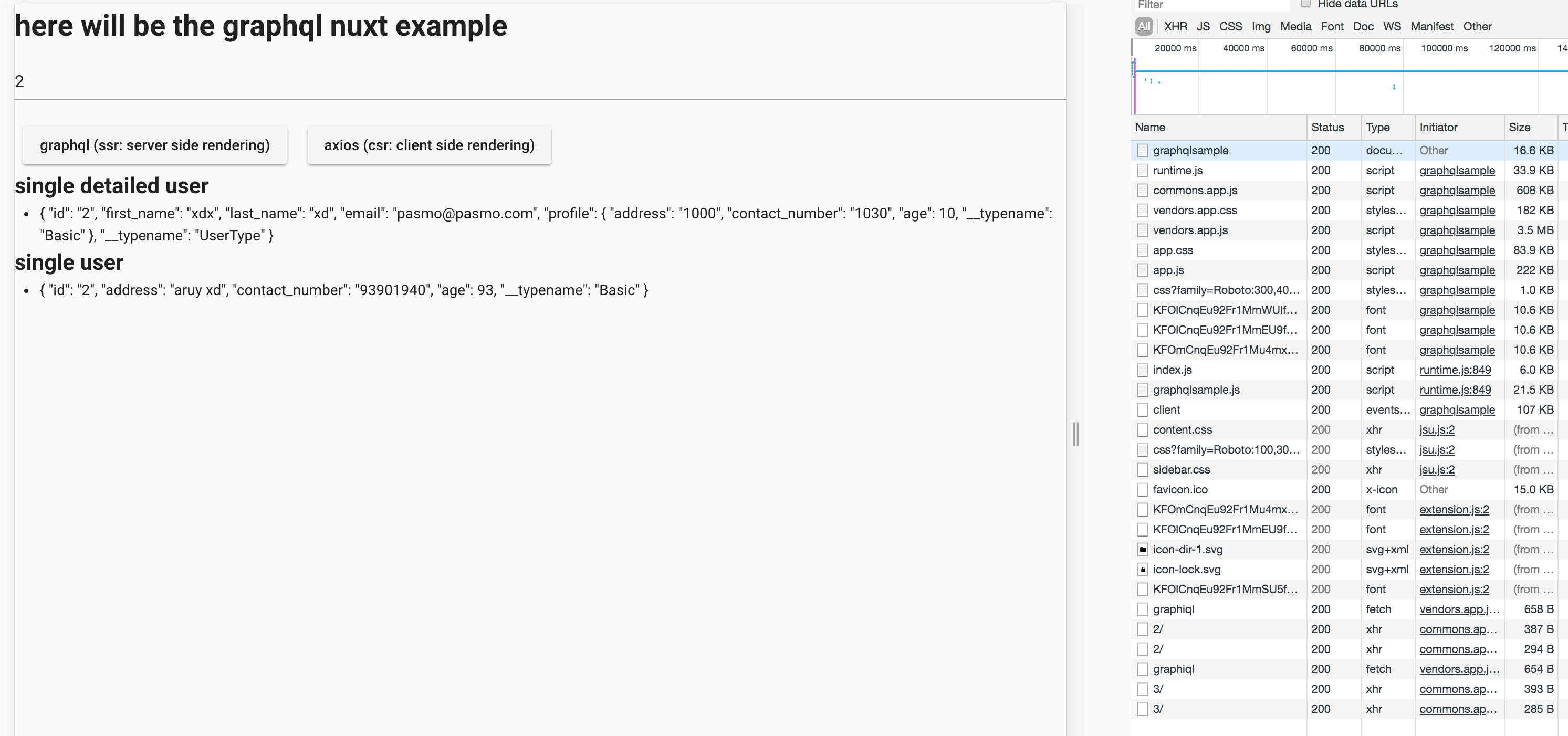 NUXT + APOLLO + GRAPHQL + DJANGO. Importance of reducing requests using