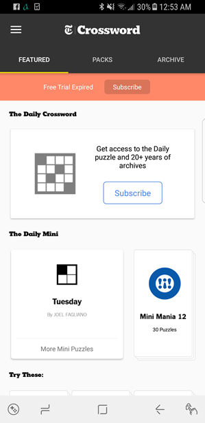 NYT Crossword Android App Critique by Cyrus Twombly Medium