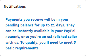 Paypal pending balance payment