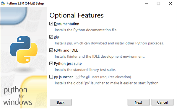 Python installer screenshot