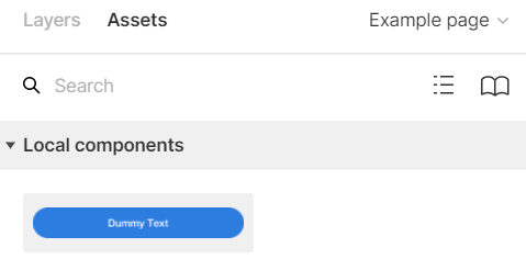 Choose the component after clicking the assets section