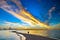 diving couple-sunset with stunning sky