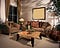 The Warm Color Combinations Of Maple And Walnut Surfaced Over The Furniture And Extravagant Sofa Set