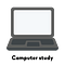 Computer study sticker icon