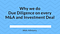 Due Diligence on M&A and Investment Transactions