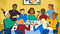 People gathered around a dinner table