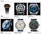 Men's category pre-selected watches for the 2018 Grand Prix d’Horlogerie de Genève, clockwise from top left: Akrivia Chronomètre Contemporain, De Bethune Steel Wheels, H. Moser & Cie. Endeavour Flying Hours, MB&F Legacy Machine Split Escapement, Vacheron Constantin Triple Calendrier 1842, and Kari Voutilainen 217QRS