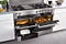 Miele Range Cooker with Ovens open showing food