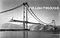The Golden Gate Bridge under construction, with the superscript “Follow-Through”