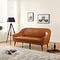 sofa modern dengan kulit warna coklat muda
