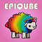 Logo d’Epiqube avec un mouton multicolore queer.