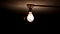 A ceiling lightbulb perched to disturb.