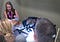 Fine handcrafts demonstration: wood marquetry specialist at work