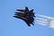 The Blue Angels Aerial Demonstration Team in Tight Formation, F-18 Super Hornet