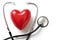 Red heart shape with a stethoscope around it.