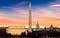 Dawn over the Washington DC’s landmarks.