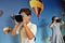 Kids playing with Virtual Reality