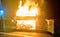 A large dumpster fire