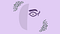 An abstract face with a single, piercing eye that has a crow’s foot where winged eyeliner normally goes.
