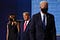 Melania Trump and President Trump remain onstage as Joe Biden leaves at the closing of the last presidential debate.