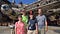 My family stands in front of the Millenium Falcon