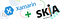 Xamarin logo and Skia logo