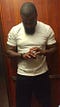 Courtland Akinloye in the elevator
