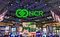 A large NCR logo hanging from the ceiling above the NCR booth at NRF 2020