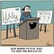 Cartoon about a platform banning political jokes because too many have been elected