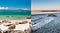 On the left, Jurere beach. On the right, Willows beach.