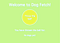 Header: “Welcome to Dog Fetch!”. Yellow button: “Throw the ball!”. smaller text: “You have thrown the ball for: No dogs yet!”