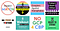 Logos: #GoogleWalkout, anti-Project Maven, Real Change Not Retaliation, #StandAgainstTransphobia, #NoPrideInYT, #NoGCPforCBP