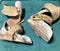The pair of splints I wear today, with straps on them.