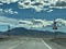 The view toward the south of a railroad crossing where NM 47 intersects with US 60 south of Belen, New Mexico