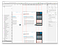 Screenshot from a layout software, showing three screens for a desktop application.