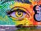 Street art of an eye