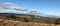 Panoramic image of Stanford Dish Hike on a cloudy day