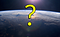 A giant question mark hangs over the surface of the earth